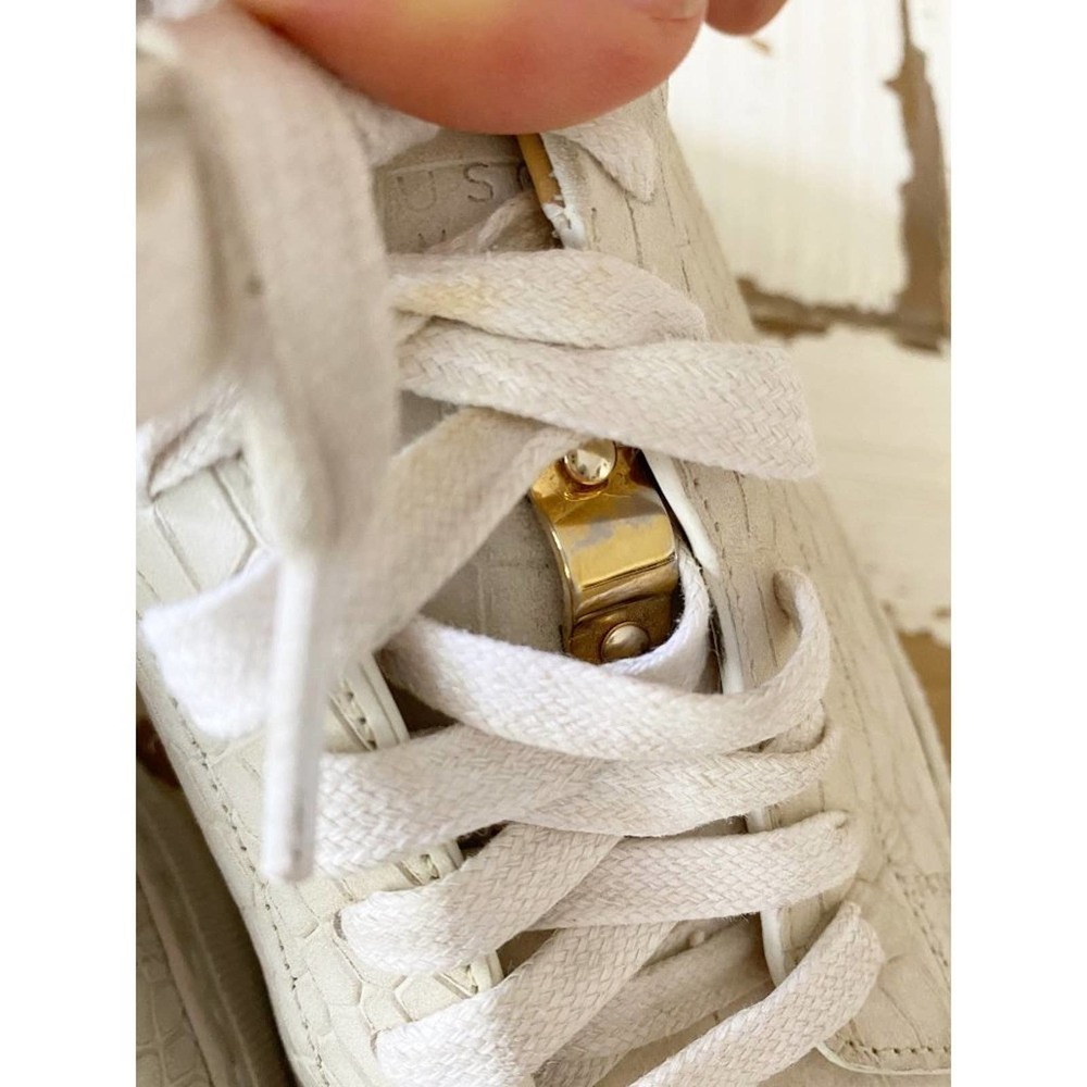 Buscemi En Noir White Crocodile Embossed Leather Low Top Sneakers Shoes Size 6 - Picture 7 of 11